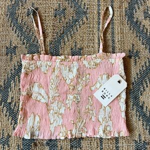 Billabong Pink and Cream Textured Top